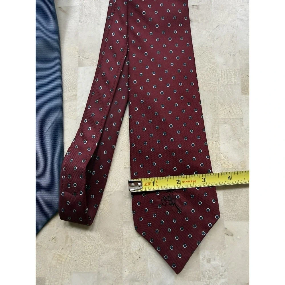 Vintage 70s Countess Mara Satin Blend Red and Blue Neckties Classic Career Tie